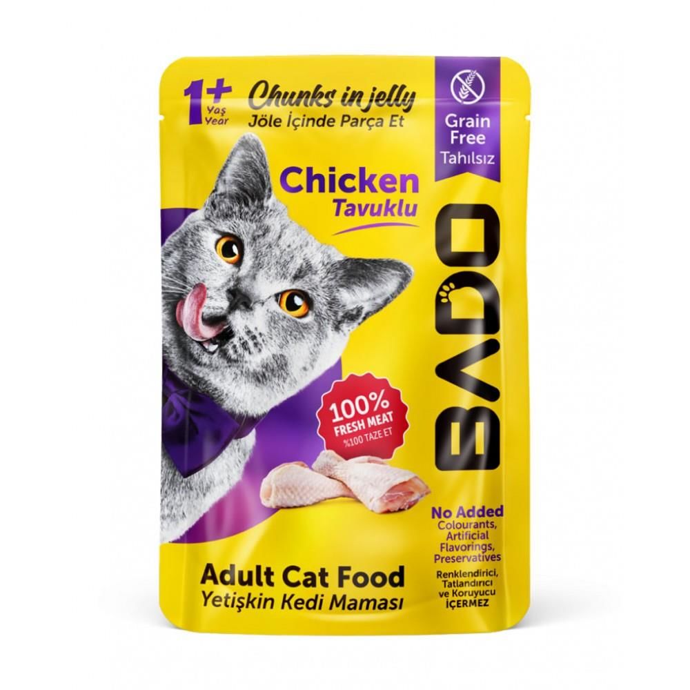 Bado Tavuk Etli Yetişkin Kedi Pouch Yaş Mama 85 Gram 24 Adet