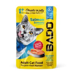Bado Somonlu Yetişkin Kedi Pouch Yaş Mama 85 Gram 24 Adet