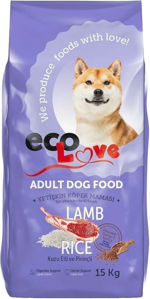 Eco Love Kuzu Etli ve Pirinçli Yetişkin Köpek Mama 15 Kg