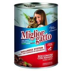 Miglior Biftekli Parça Etli Yetişkin Köpek Konservesi 405 Gr 24 Adet