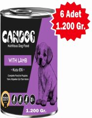 CanDog Kuzu Etli Yavru Köpek Konservesi 1.200 Gr x 6 Adet