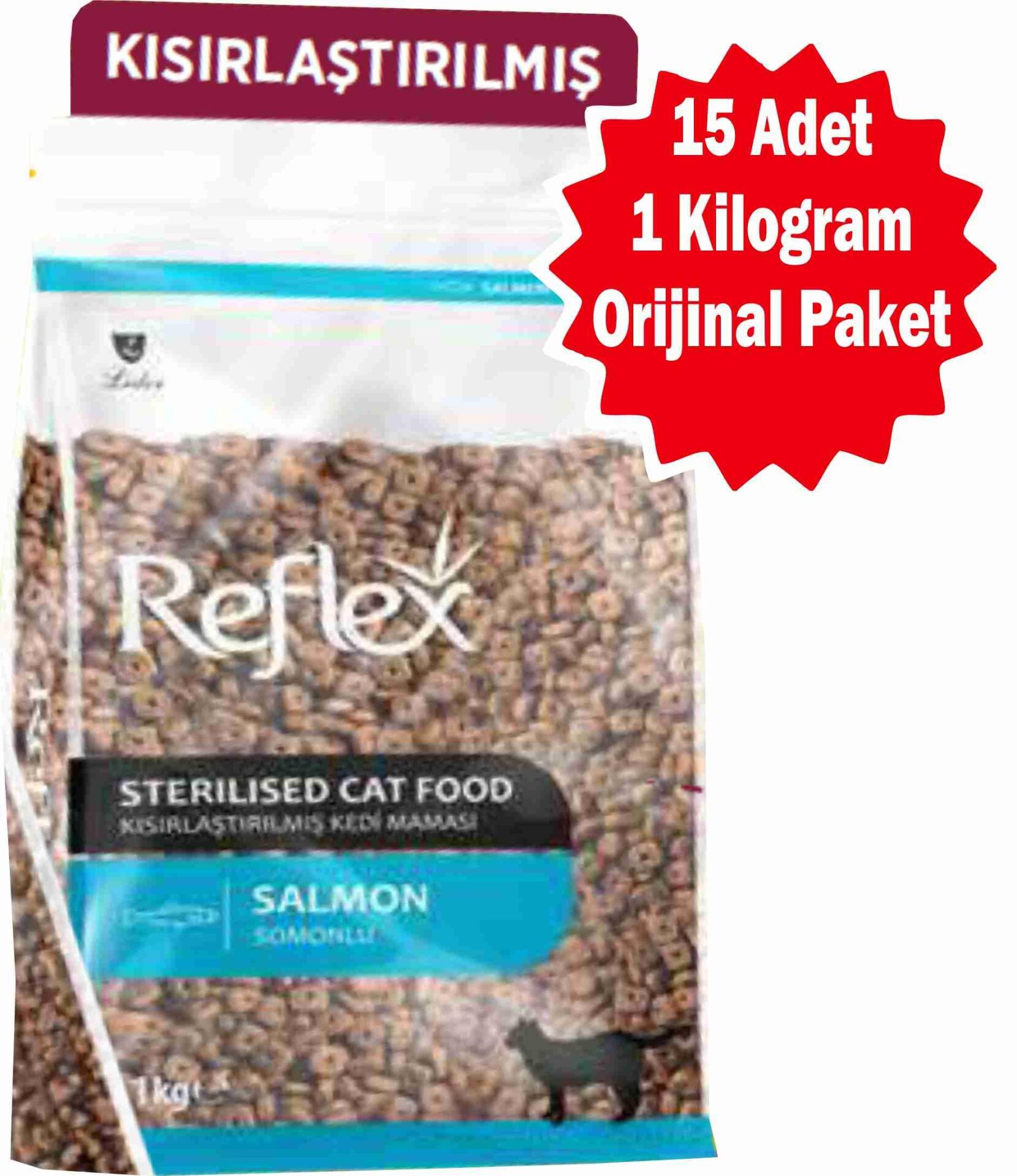 Reflex Kısırlaştırılmış Somonlu Kedi Maması 1 Kg (Orijinal Paket) - 15 Adet