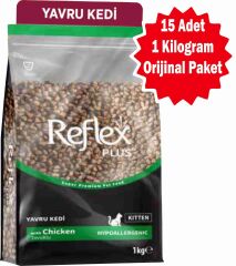 Reflex Plus Tavuklu Yavru Kedi Maması 1 Kg (Orijinal Paket) - 15 Adet