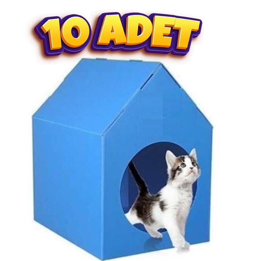 Su Geçirmez Plastik Kedi Evi Ölçüleri: 35*45*51 cm 10 Adet