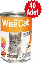 Wise Cat Tavuk Etli Yetişkin Kedi Konservesi 400 Gr 40 Adet
