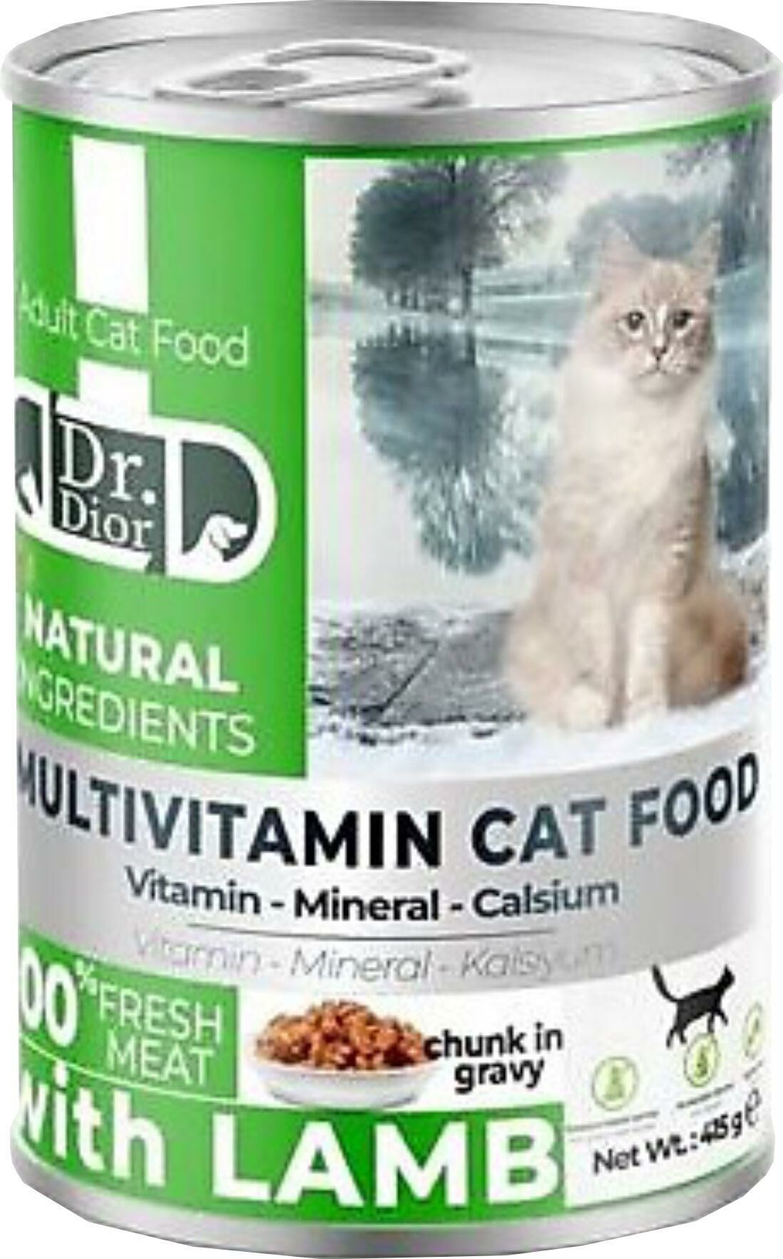 Dr. Diyor Kuzu Etli Yetişkin Kedi Konservesi 400 Gr 20 Adet