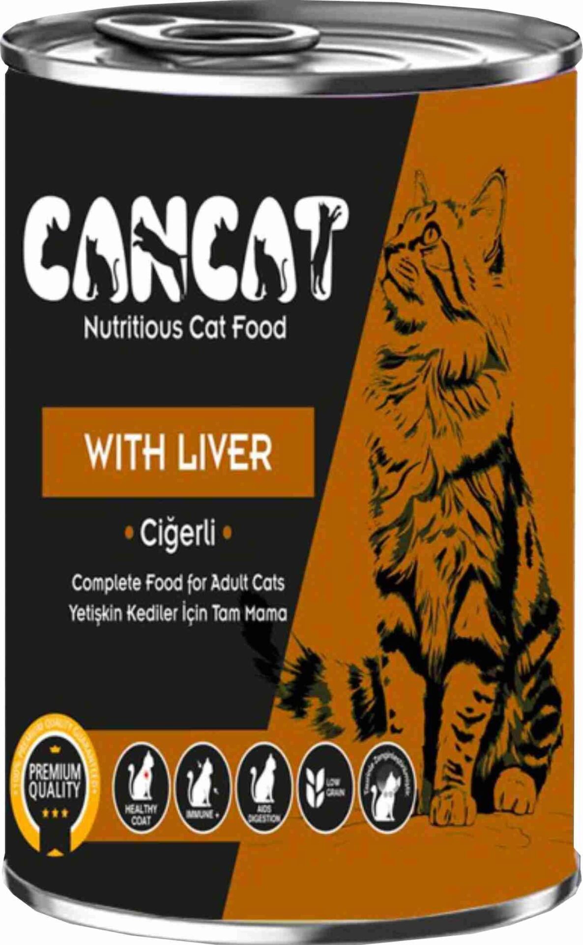 CanCat Ciğerli Yetişkin Kedi Konservesi 400 Gr 20 Adet