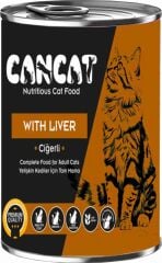 CanCat Ciğerli Yetişkin Kedi Konservesi 400 Gr 20 Adet